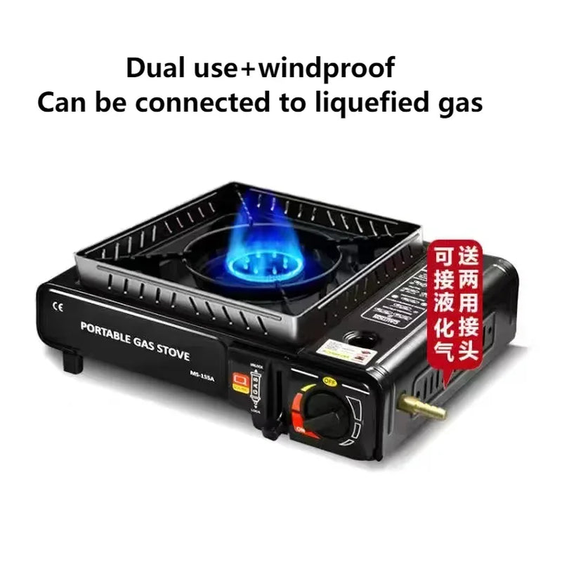 2900W Outdoor Cassette Gas Stove Cassette Gas Stove Dual-Purpose Portable Gas Grill Cassette Butane Vehicle-Mounted Gas Stove